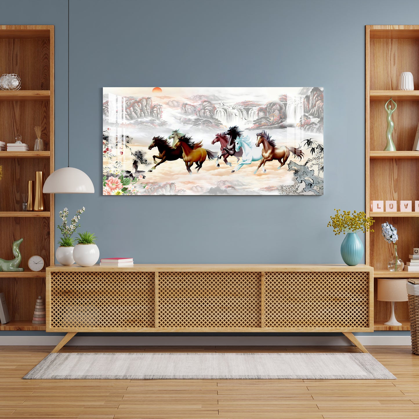 The Sunrise & The Horses Acrylic Wall Art