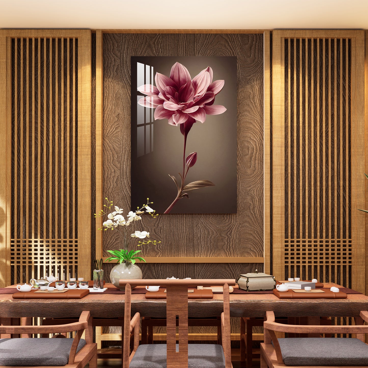 Fascinating Lotus Acrylic Wall Art