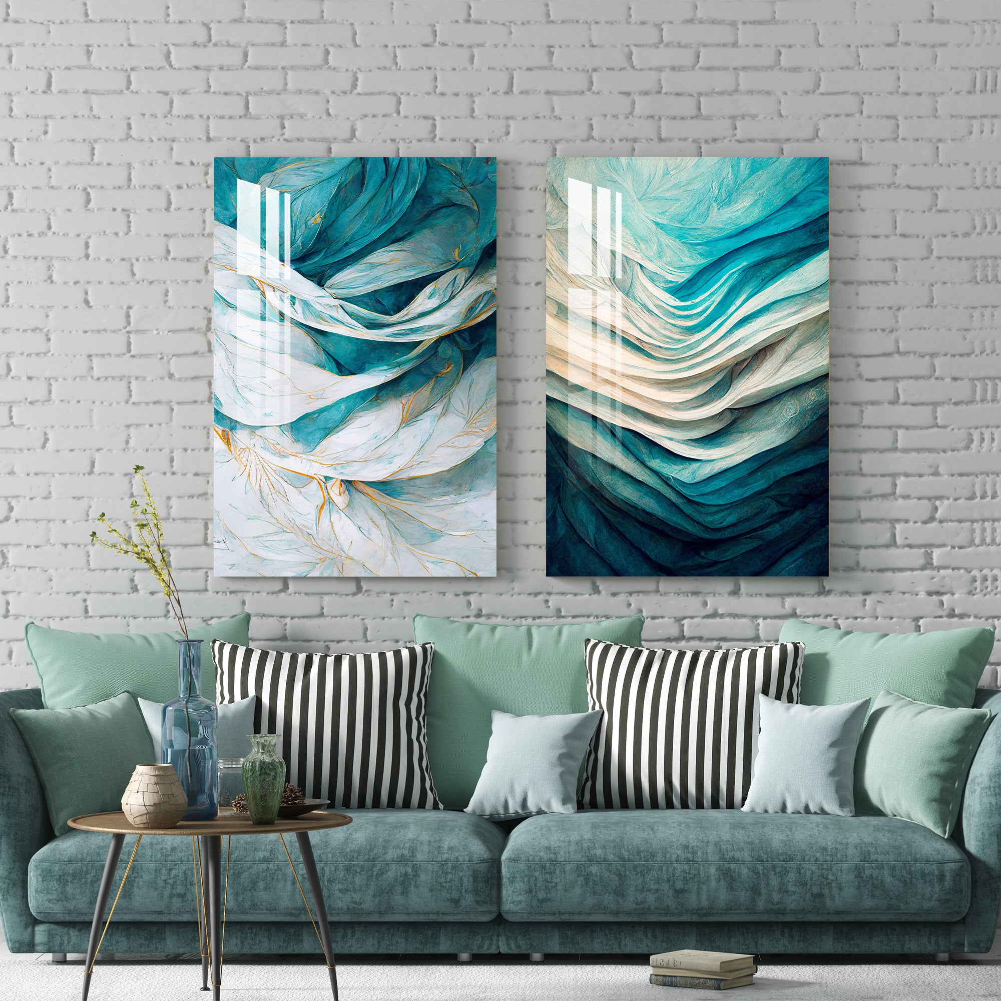 Gentle Waves Acrylic Wall Art (Set Of 2)