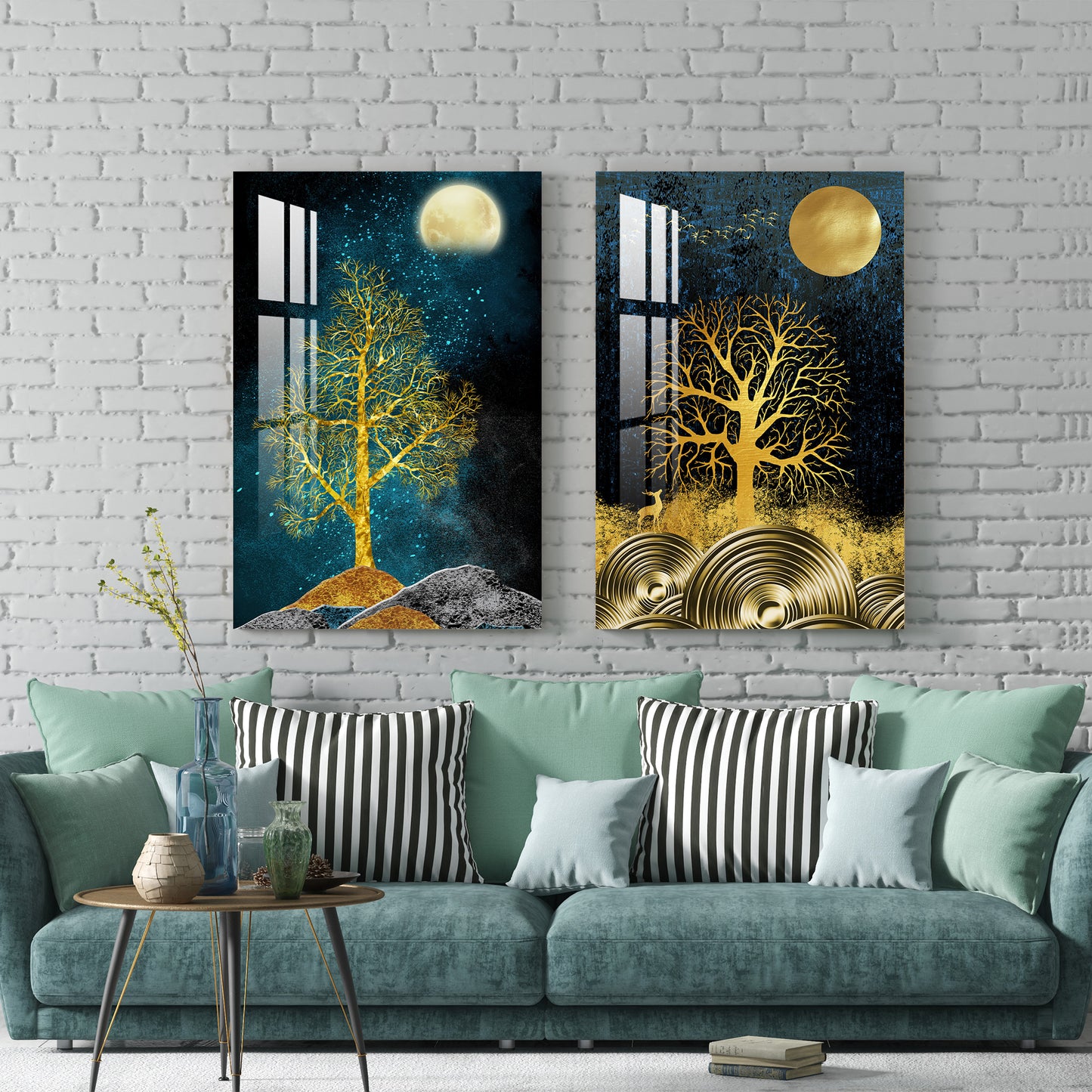 Beauty of Moon Acrylic wall Art (Set Of 2)