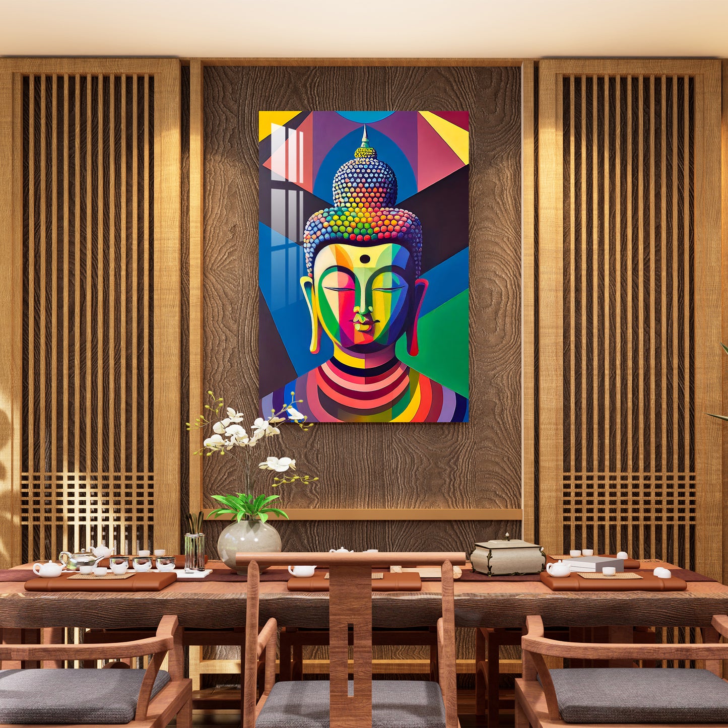 Colourful Buddha Acrylic Wall Art