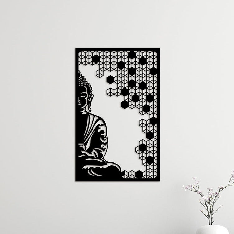 Elegant Buddha Worship Style Metal Wall Art 8