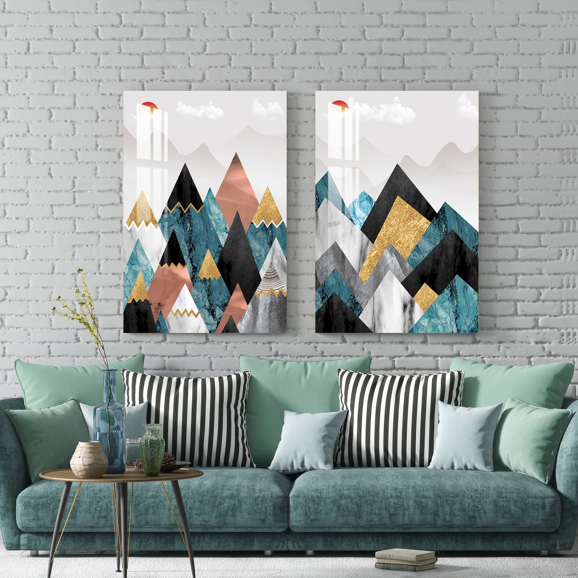 Sharp Peaks Acrylic Wall Art (Set Of 2)