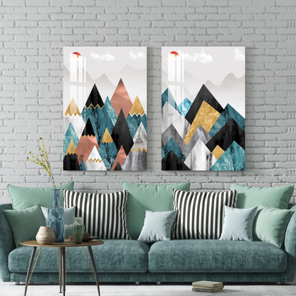 Sharp Peaks Acrylic Wall Art (Set Of 2)