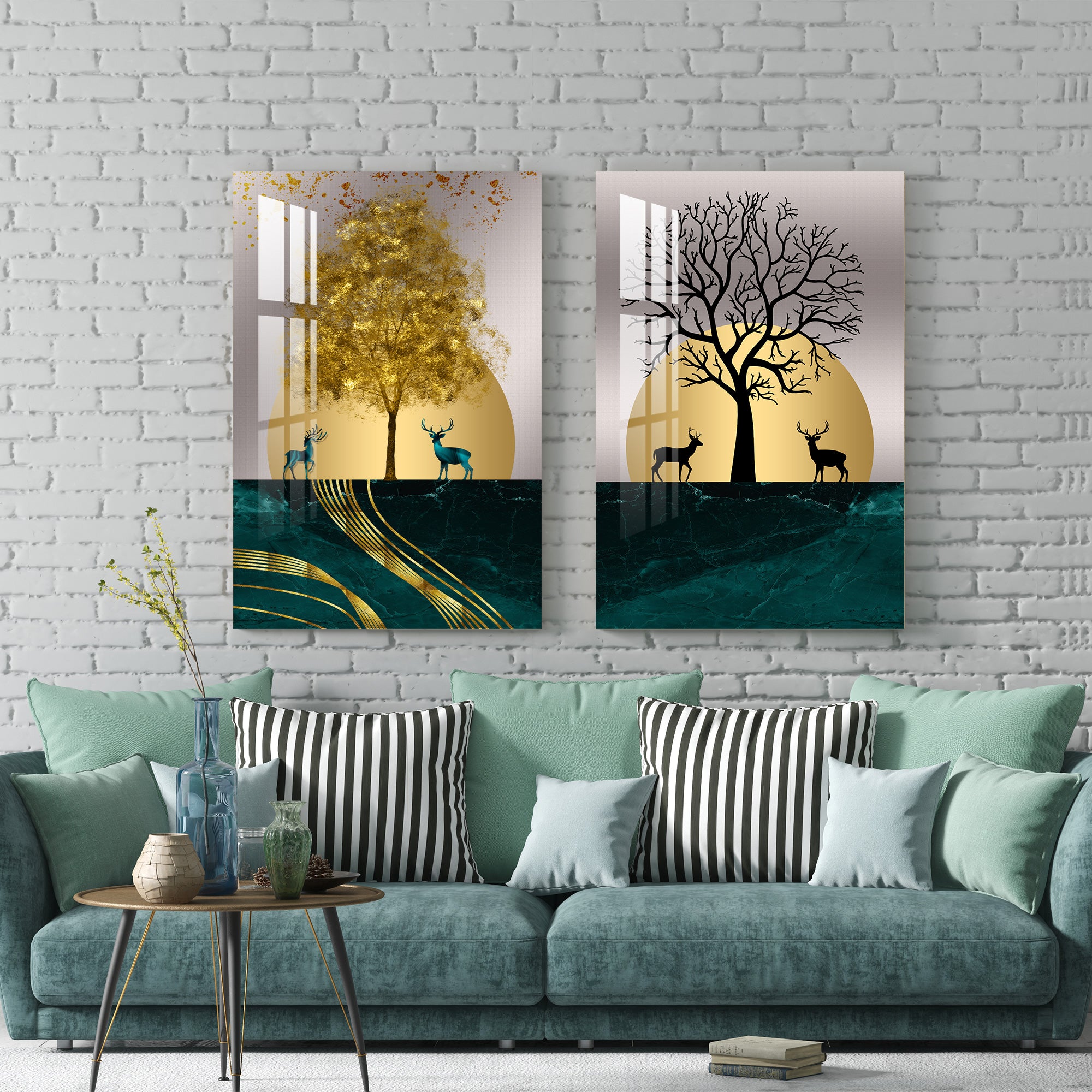 Evergreen & Deciduous Forest Acrylic Wall Art (Set Of 2)