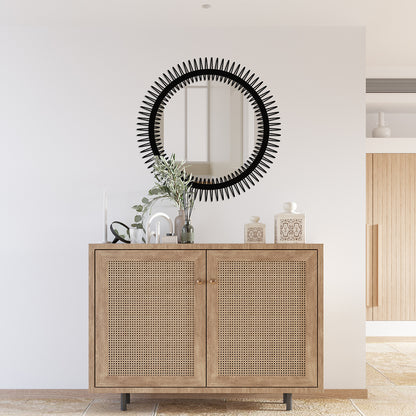 Contemporary Round Metal Wall Mirror