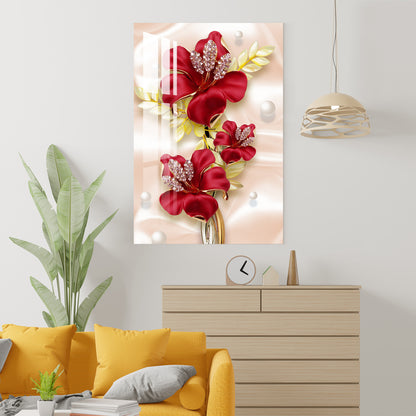 Red Flower Bouquet Acrylic Wall Art