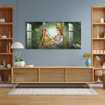 Sitting Radha Krishna Acrylic Wall Art