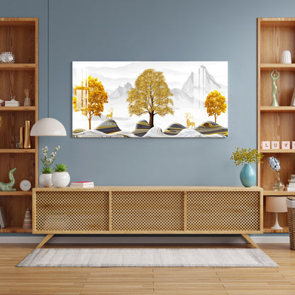 Golden Amaze Acrylic Wall Art