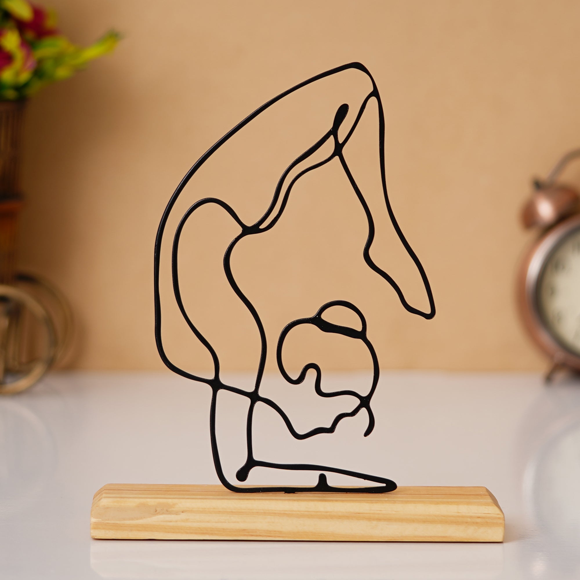 Women Yoga Pose Metal Sculpture