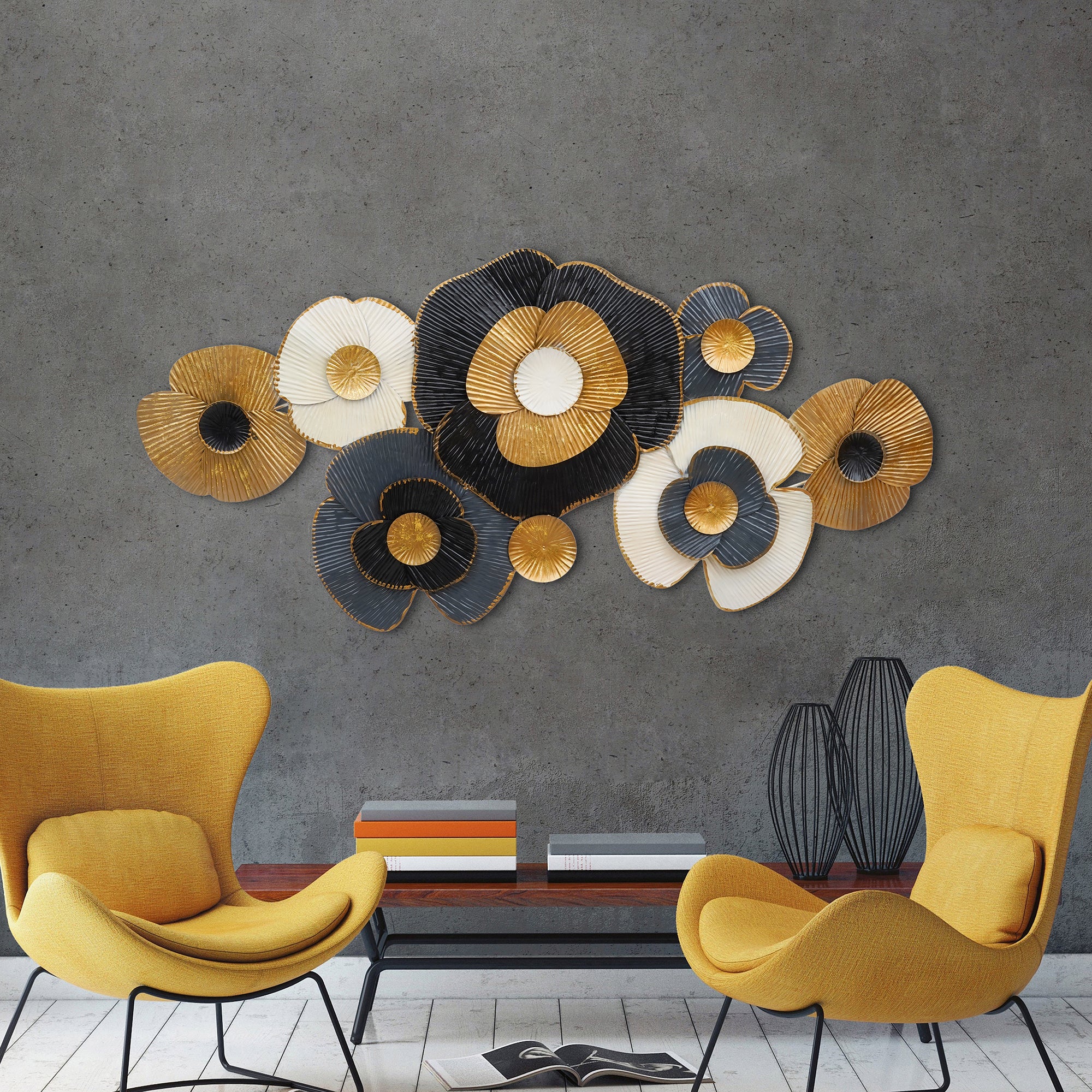 Elegant Flowers Metal Wall Art