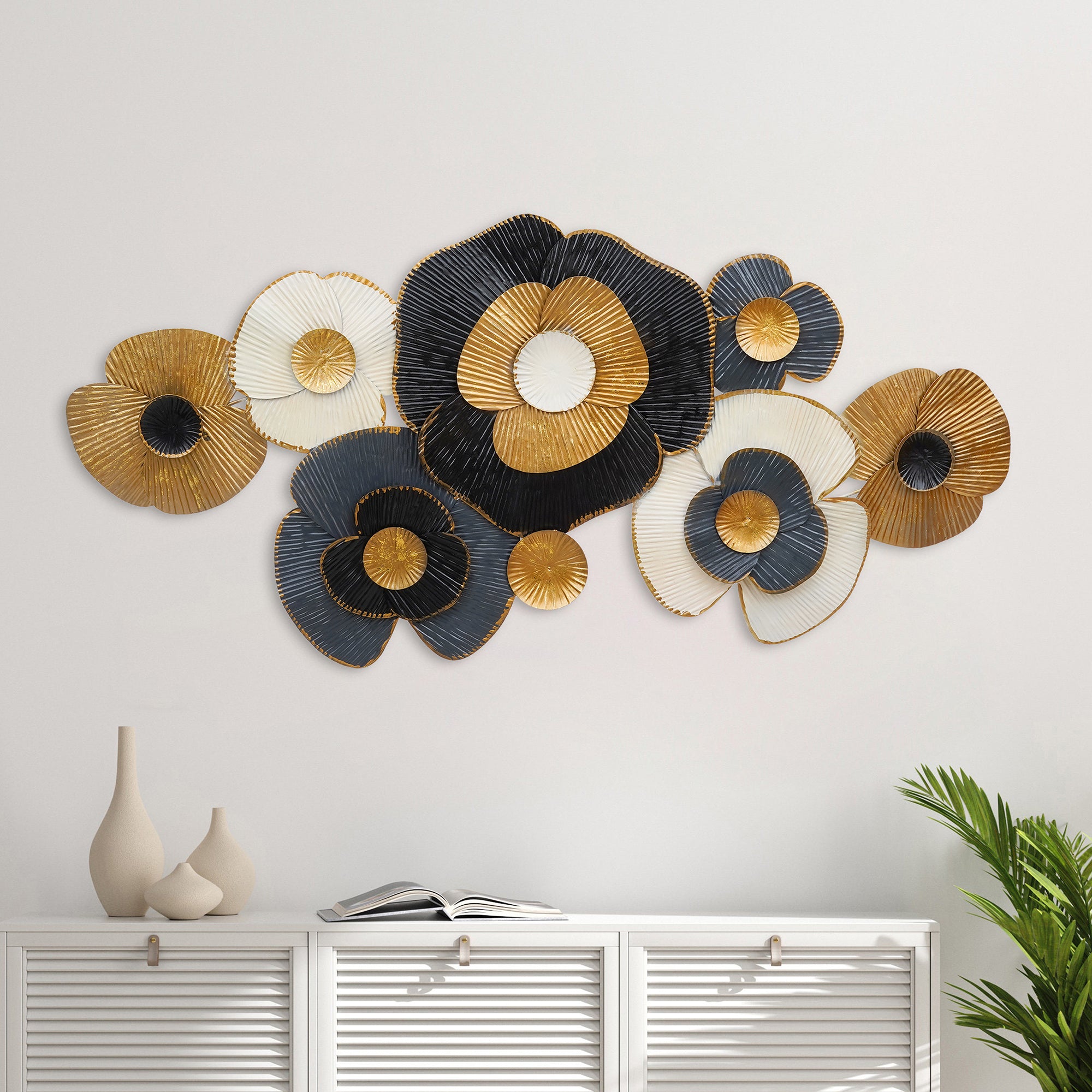 Elegant Flowers Metal Wall Art