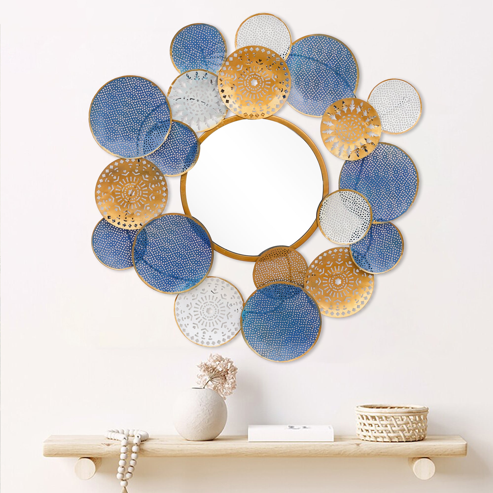 Pretty Multicolored Designer Wall Mirror