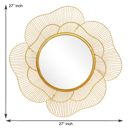 Floral Contemporary Metal Wall Mirror