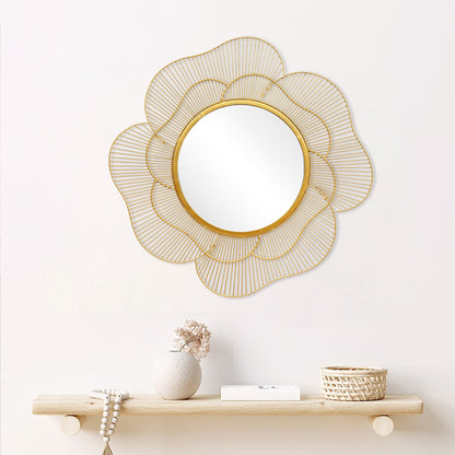 Floral Contemporary Metal Wall Mirror