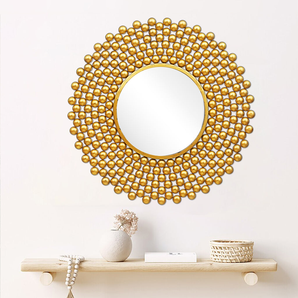Golden Color Handmade Designer Wall Mirror