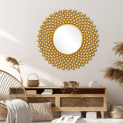 Golden Color Handmade Designer Wall Mirror