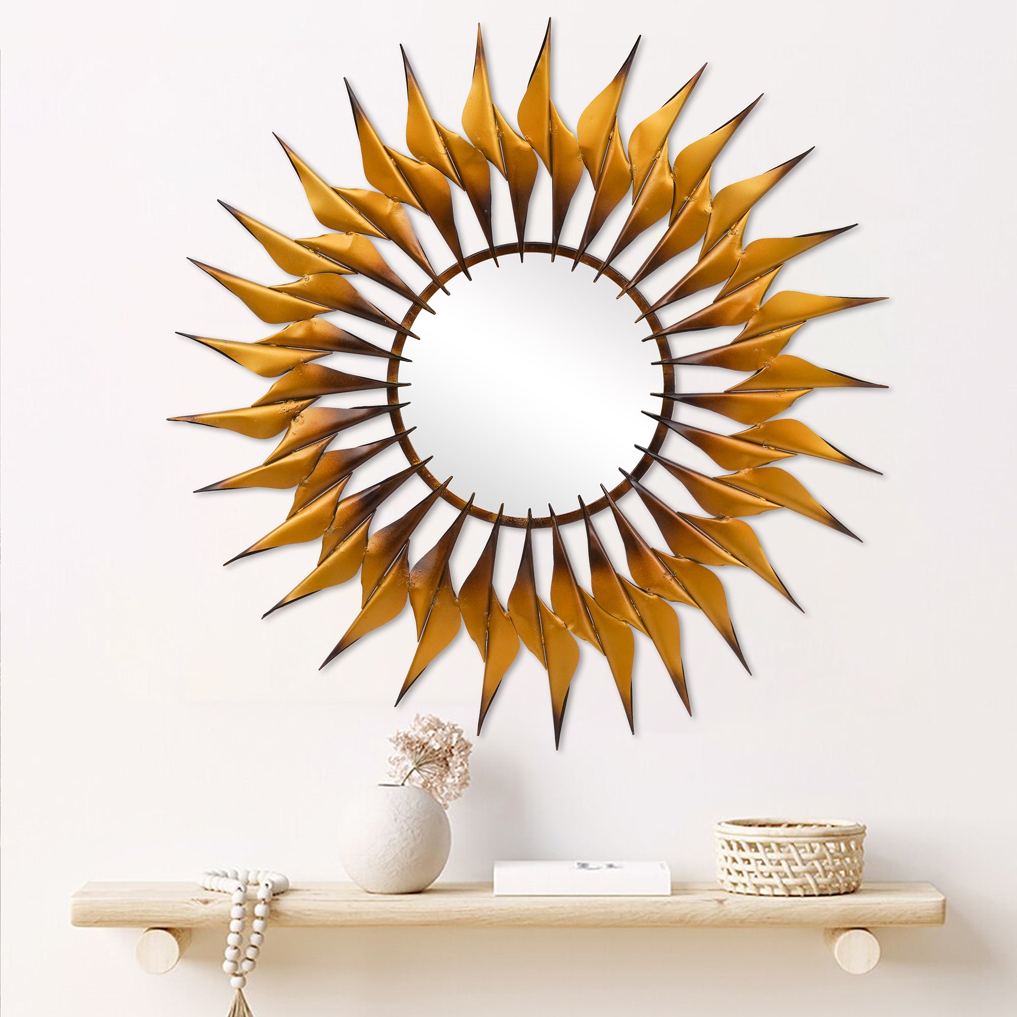 Golden Strands Classic Wall Mirror