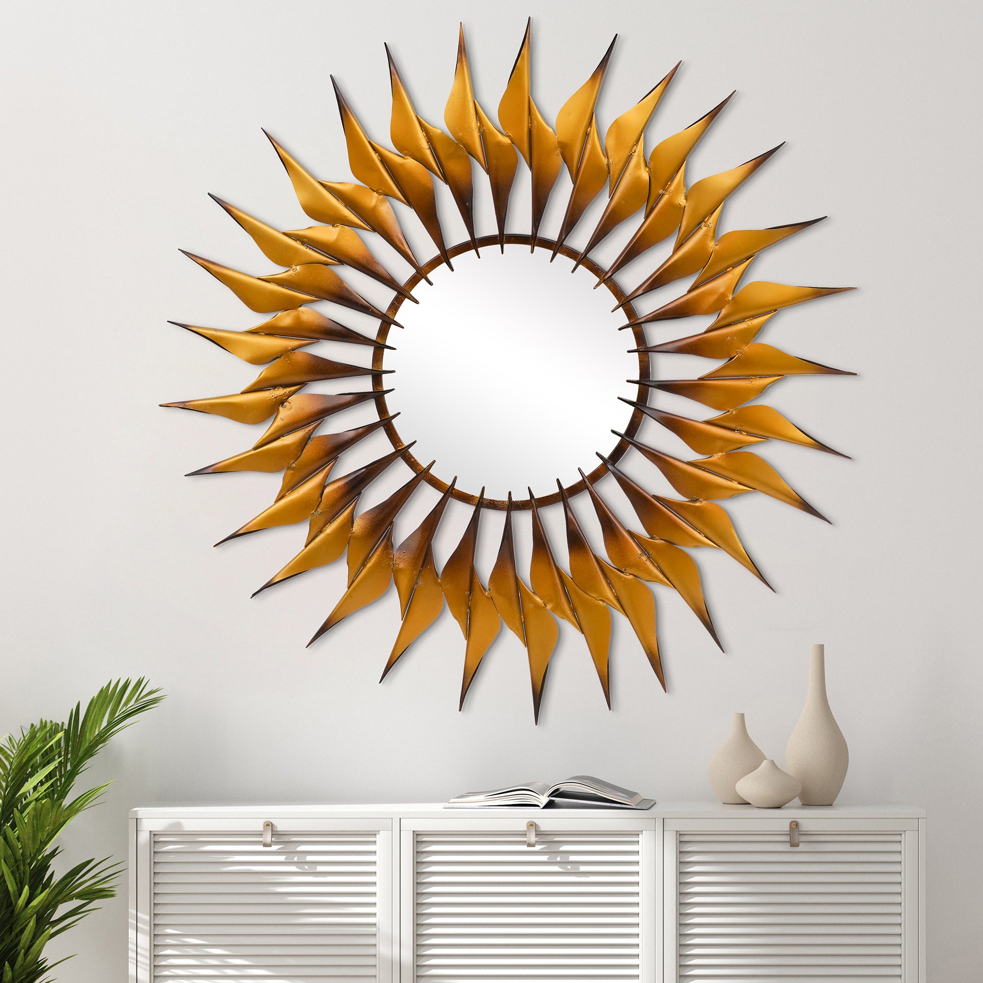 Golden Strands Classic Wall Mirror