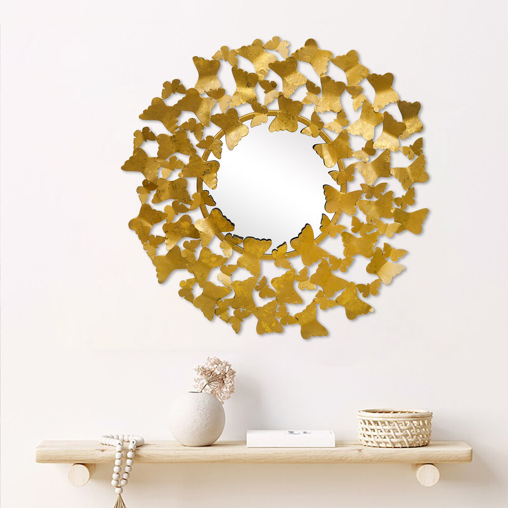 Golden Butterfly Designer Wall Mirror