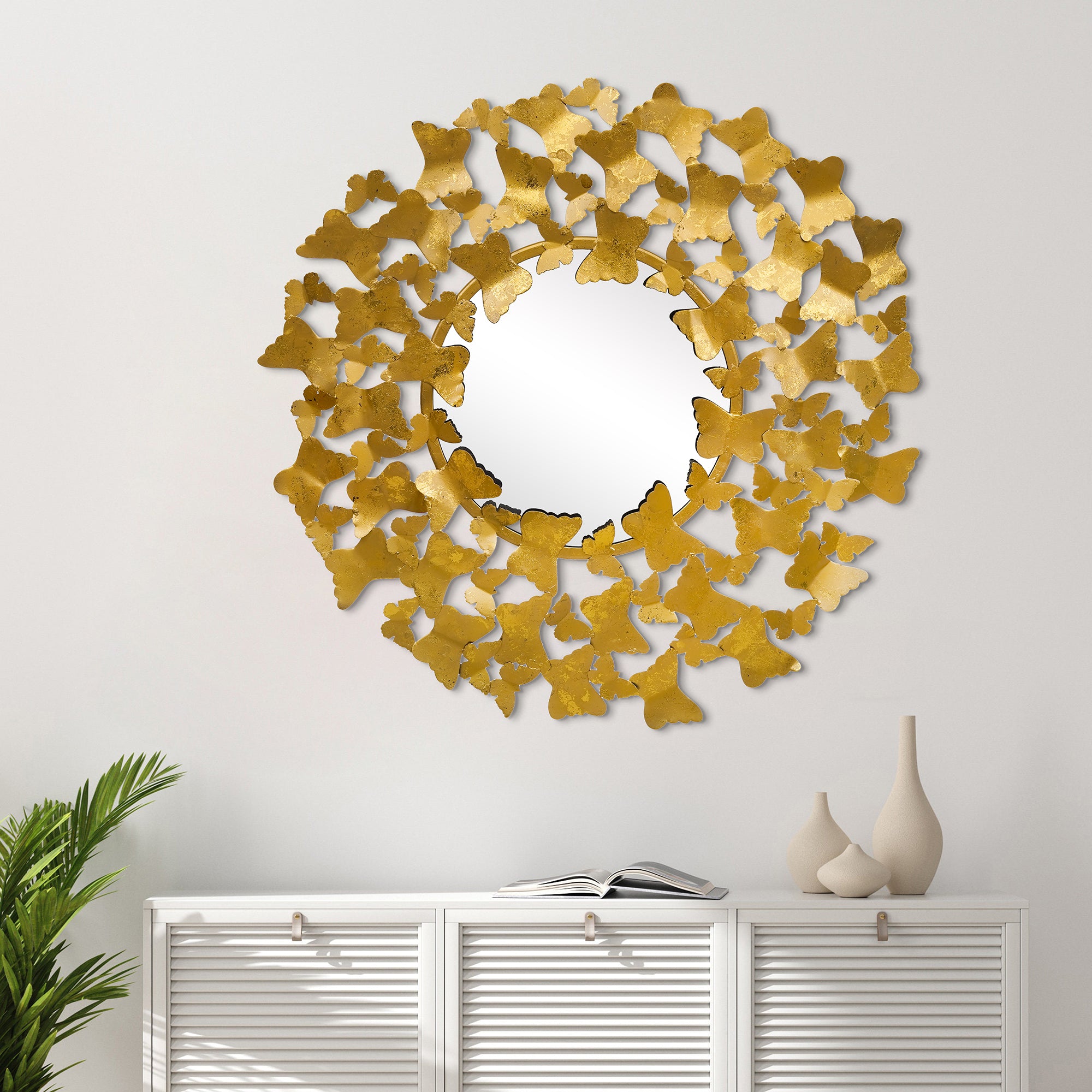 Golden Butterfly Designer Wall Mirror