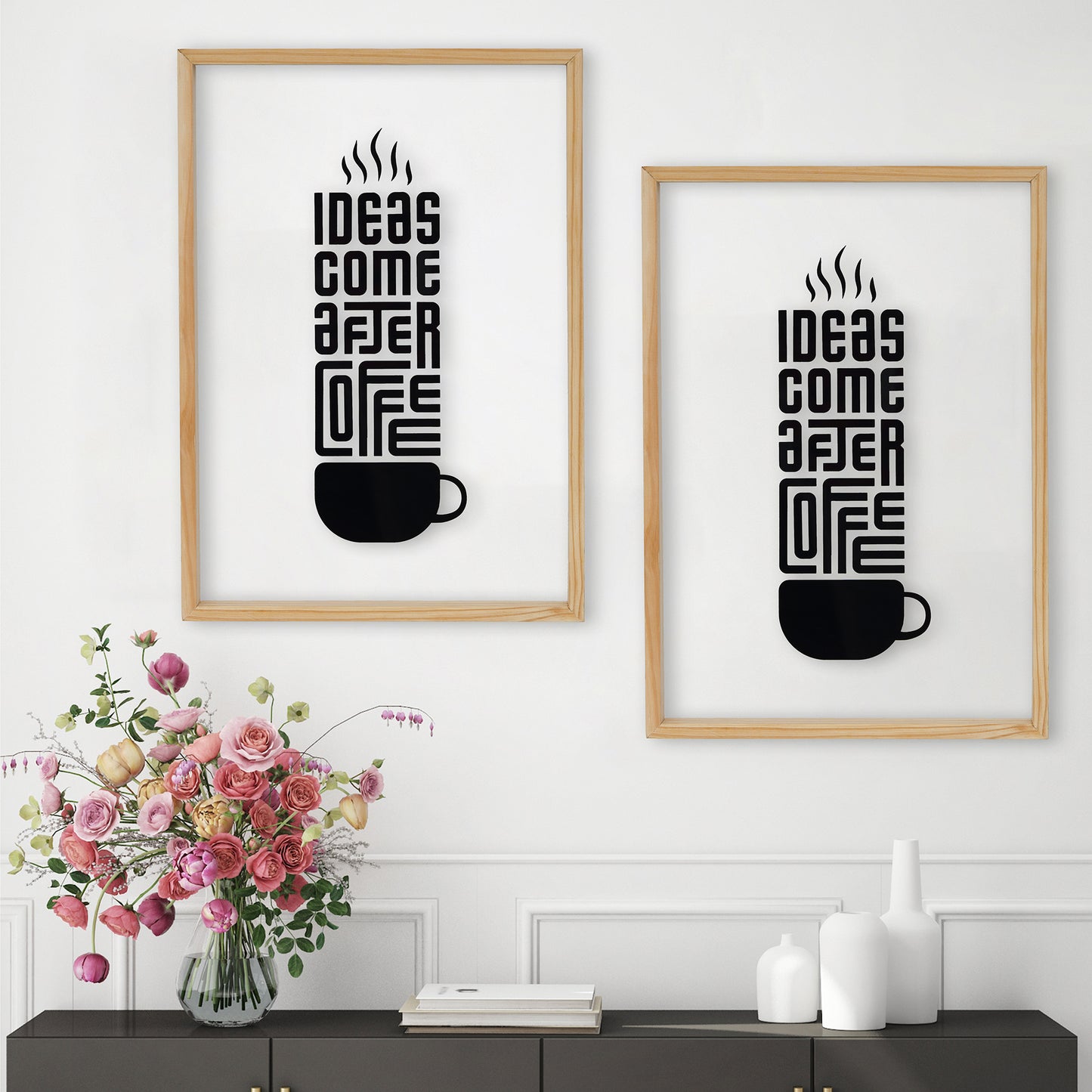 Ideas Come After Coffee Acrylic Frame