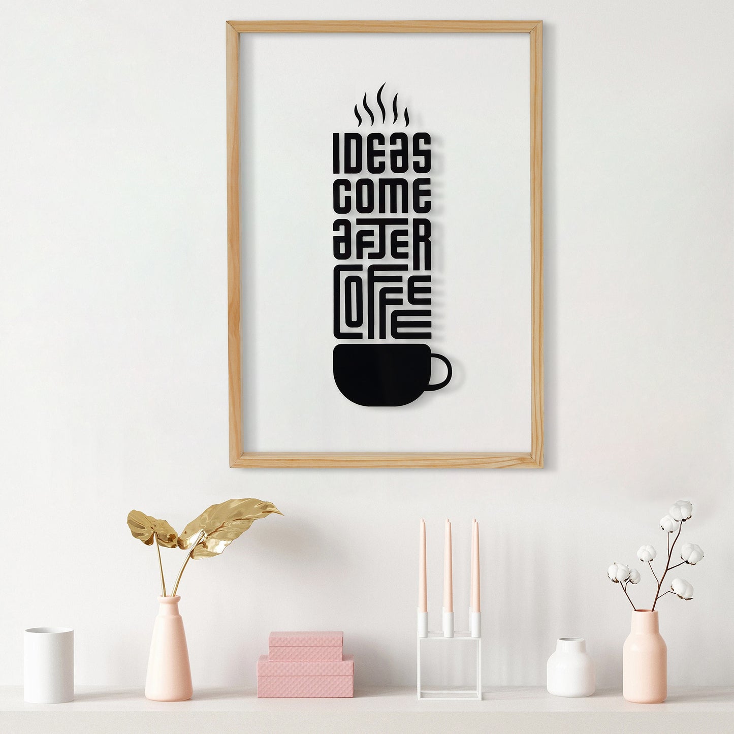 Ideas Come After Coffee Acrylic Frame