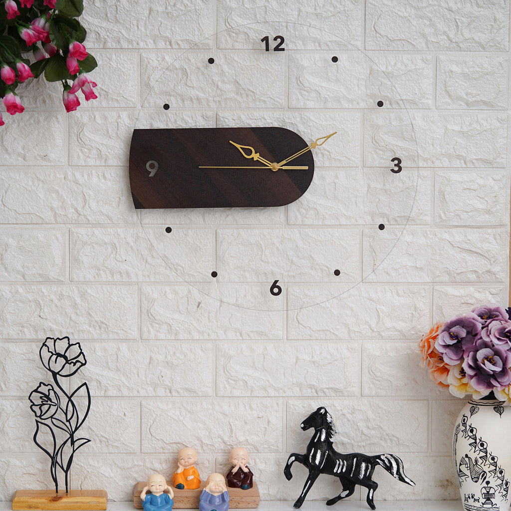 Elegant Acrylic Wooden Wall Clock