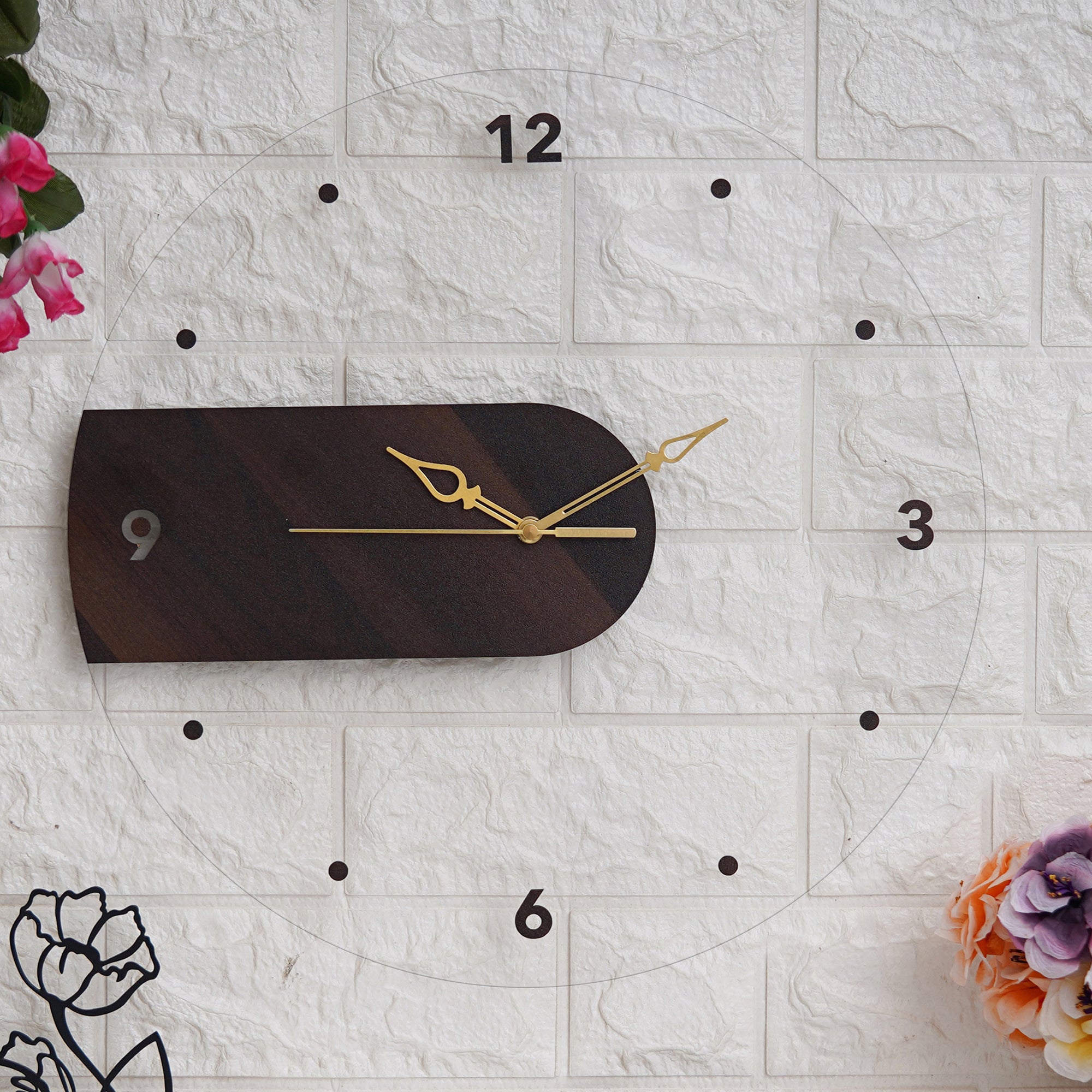 Elegant Acrylic Wooden Wall Clock