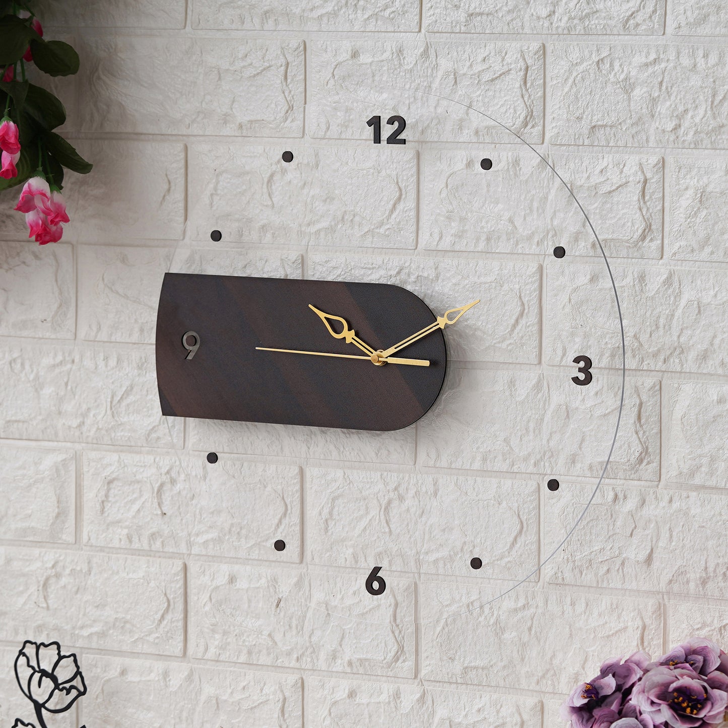 Elegant Acrylic Wooden Wall Clock