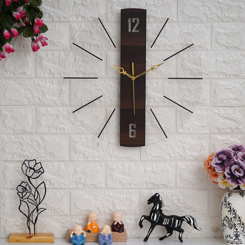 Acrylic Vertical Wooden Stripe Wall Clock