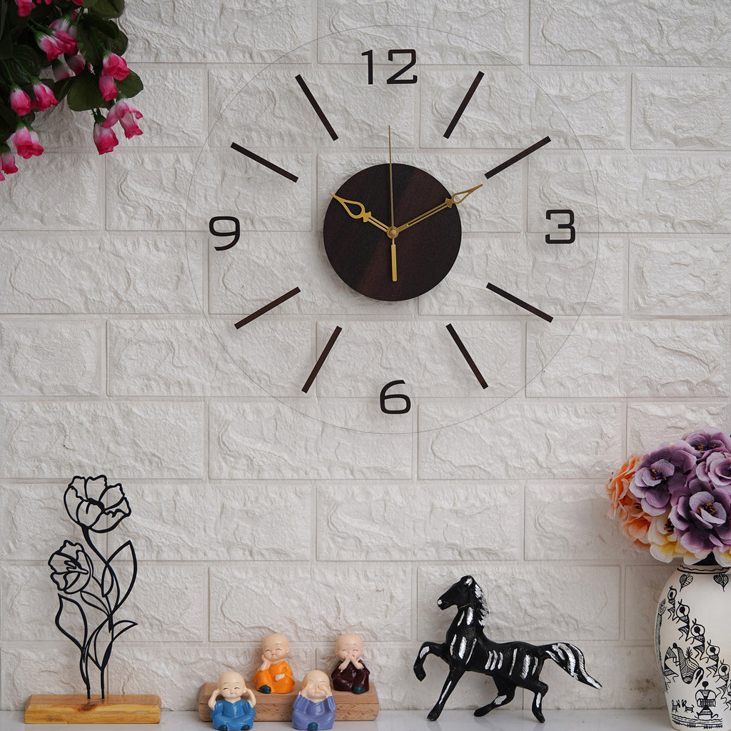 Simple Numerical Acrylic Wooden Wall Clock