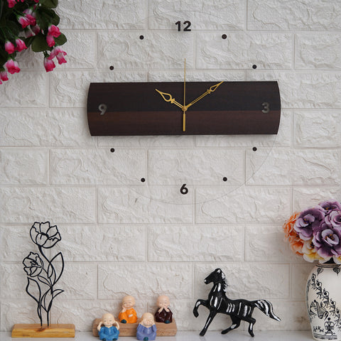 Acrylic Horizontal Stripe Wooden Wall Clock