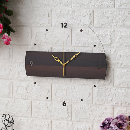 Acrylic Horizontal Stripe Wooden Wall Clock