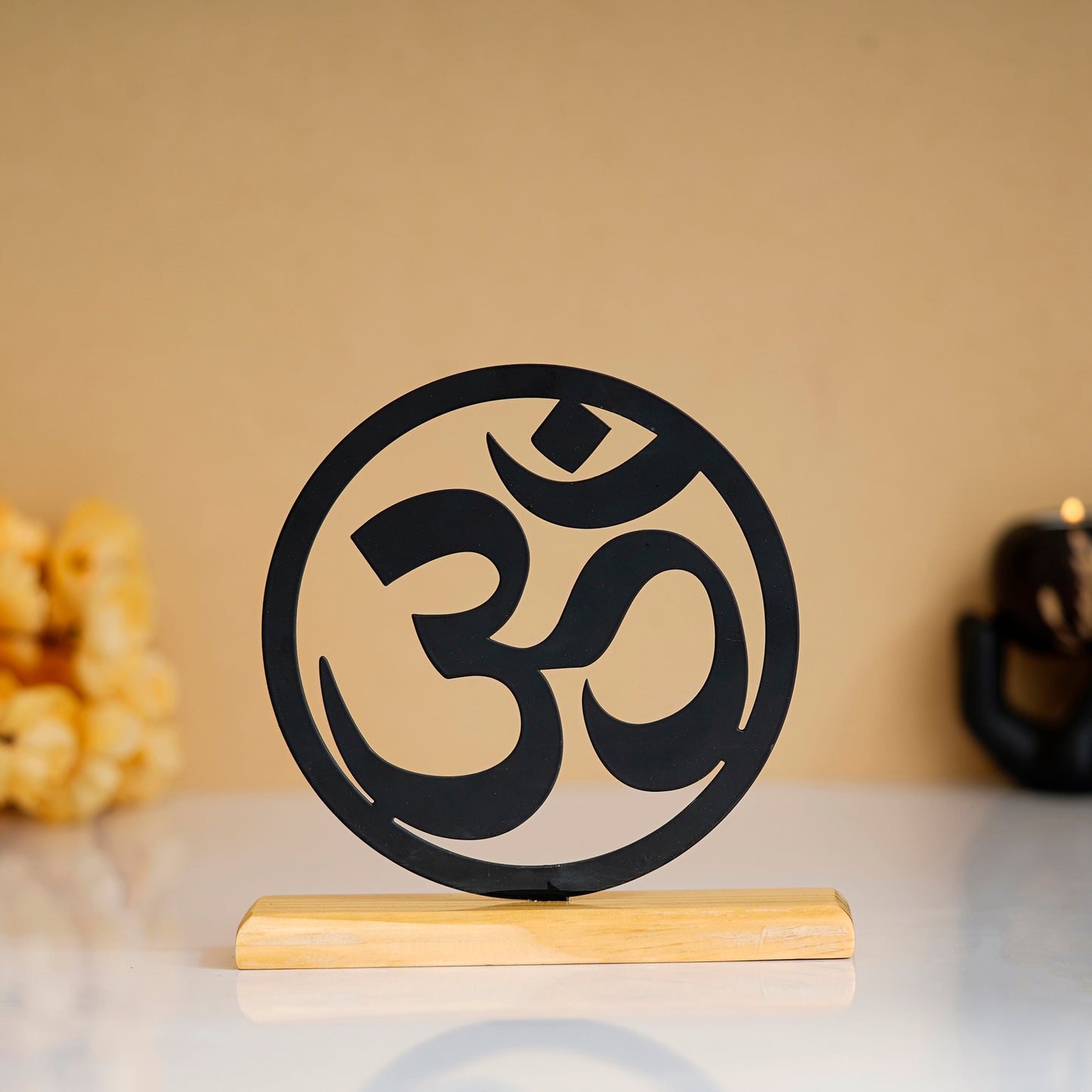 Om Sign Metal Sculpture