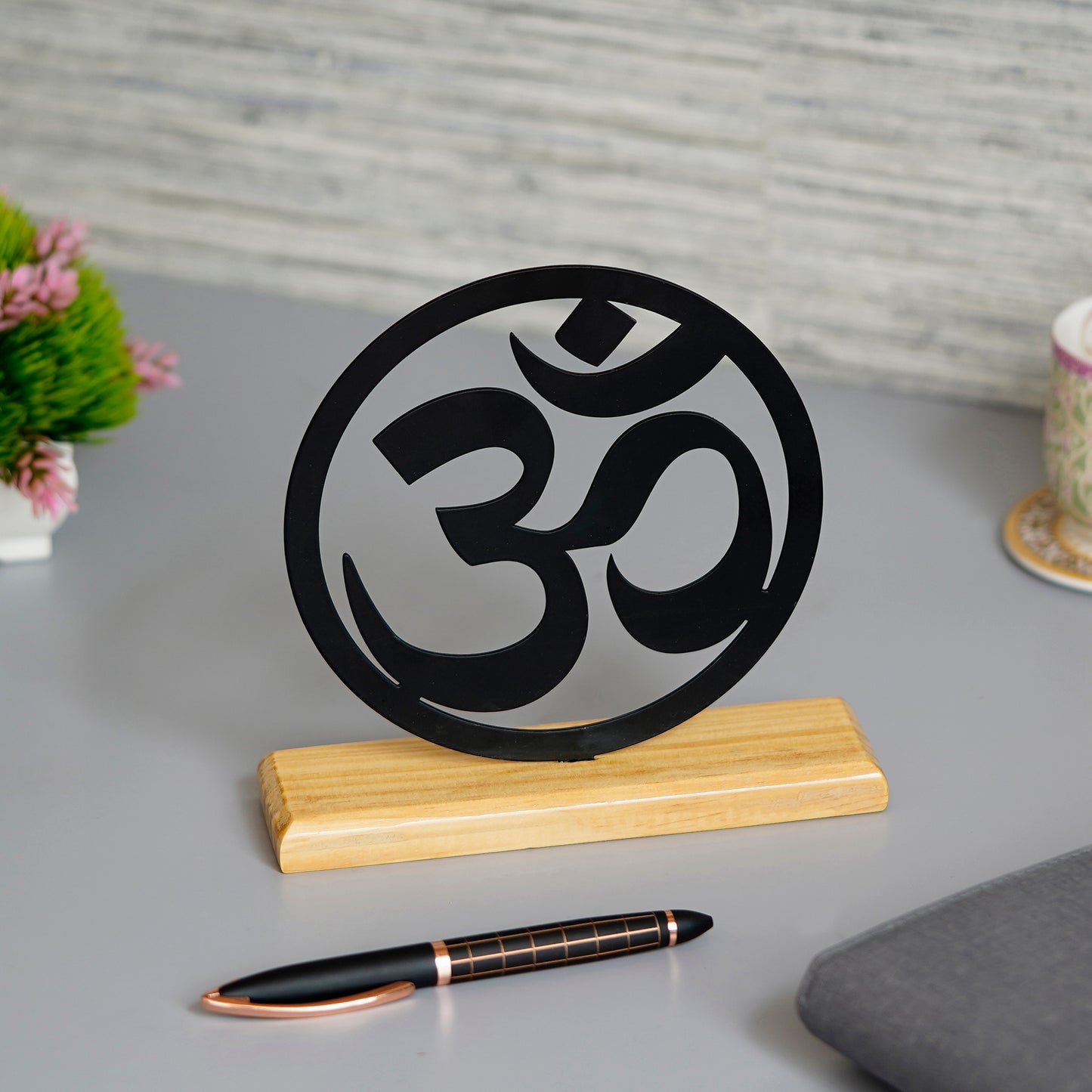 Om Sign Metal Sculpture