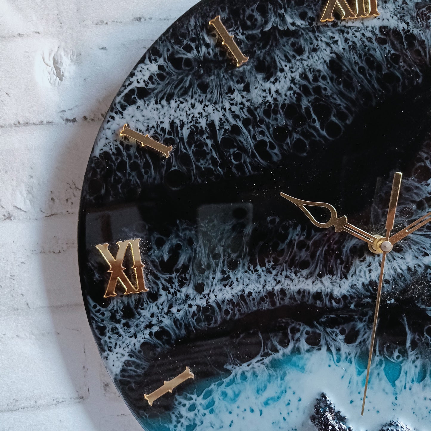 Mountain with Beach Epoxy Resin Wall Clock