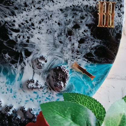 Mountain with Beach Epoxy Resin Wall Clock