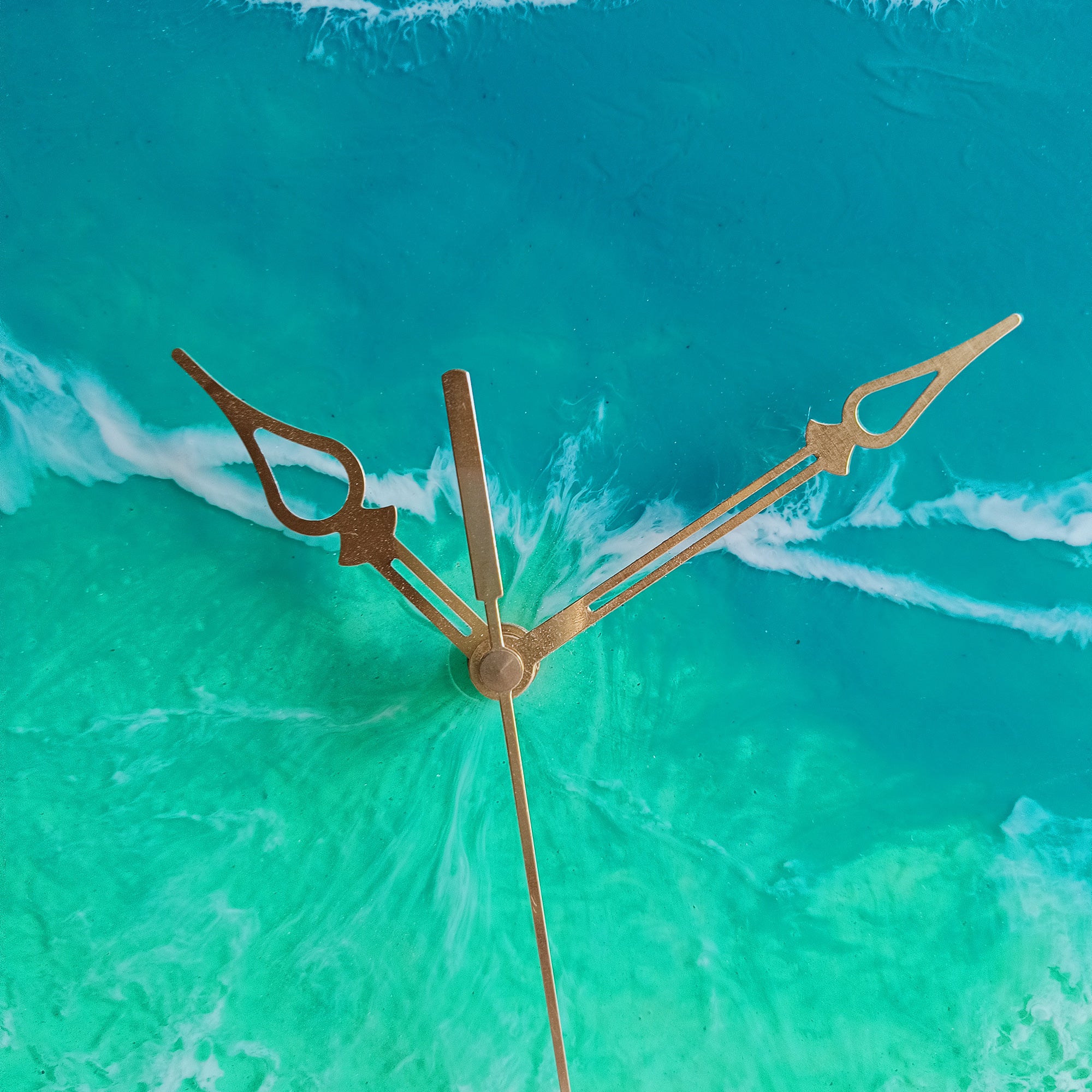 Clear White Beach Epoxy Resin Wall Clock