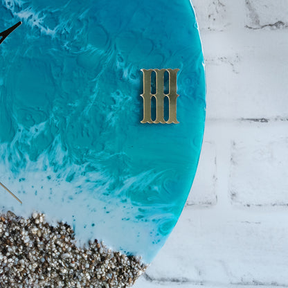 Stone Beach Epoxy Resin Wall Clock