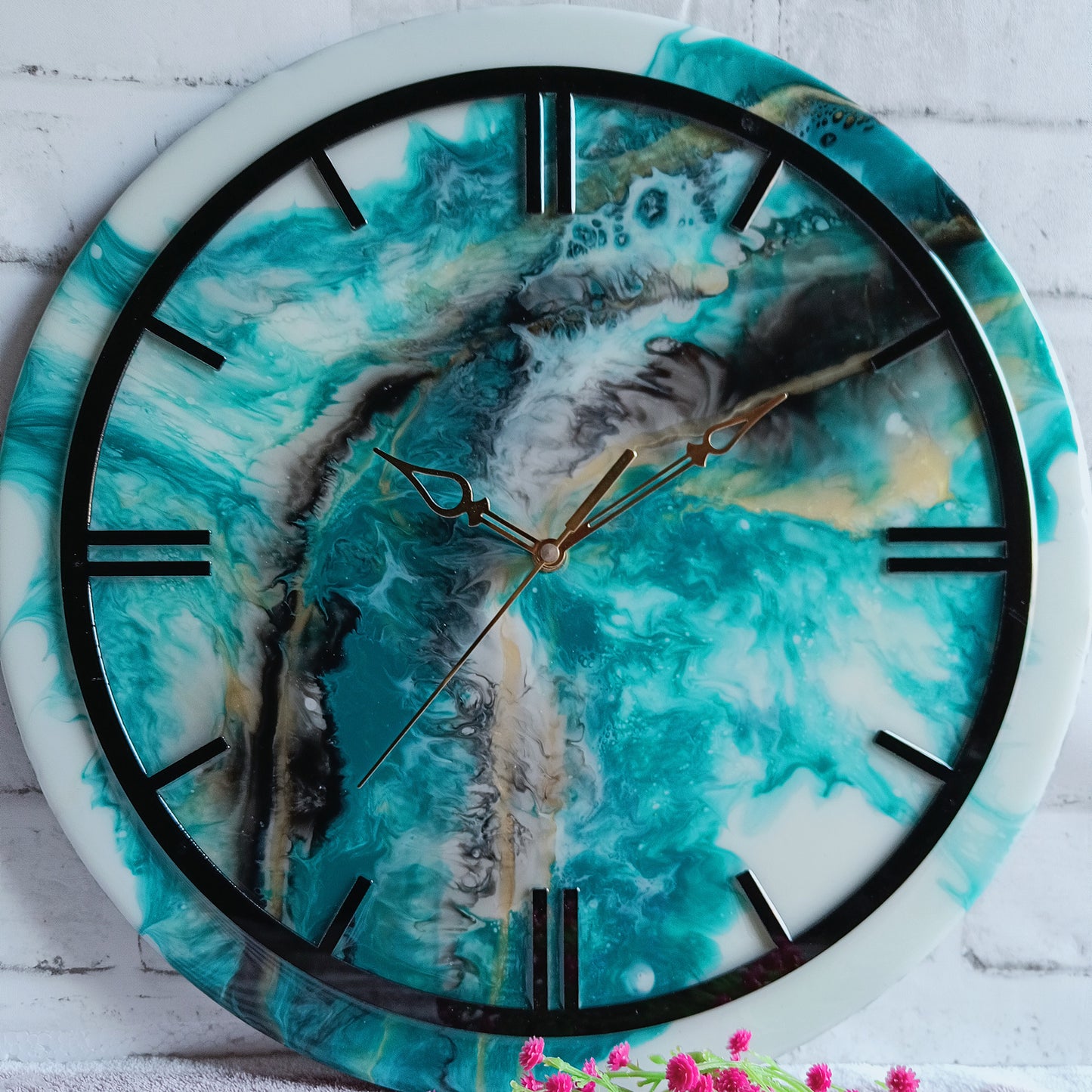 Black Ring Epoxy Resin Wall Clock