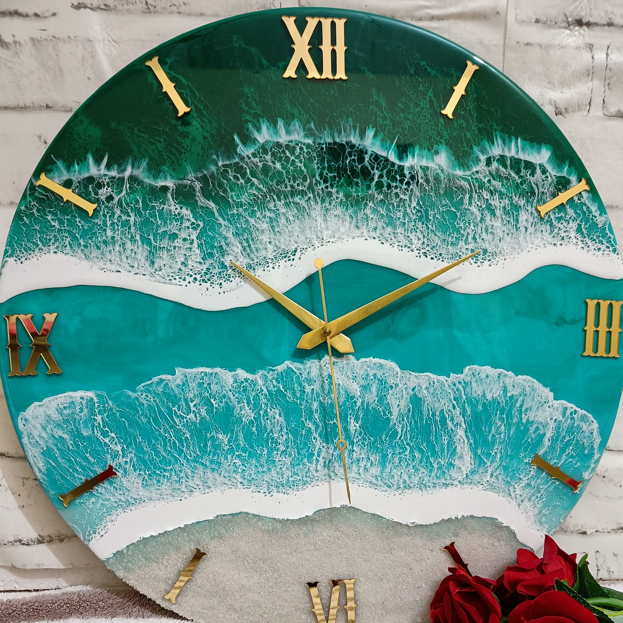 Multi Beach Epoxy Resin Wall Clock