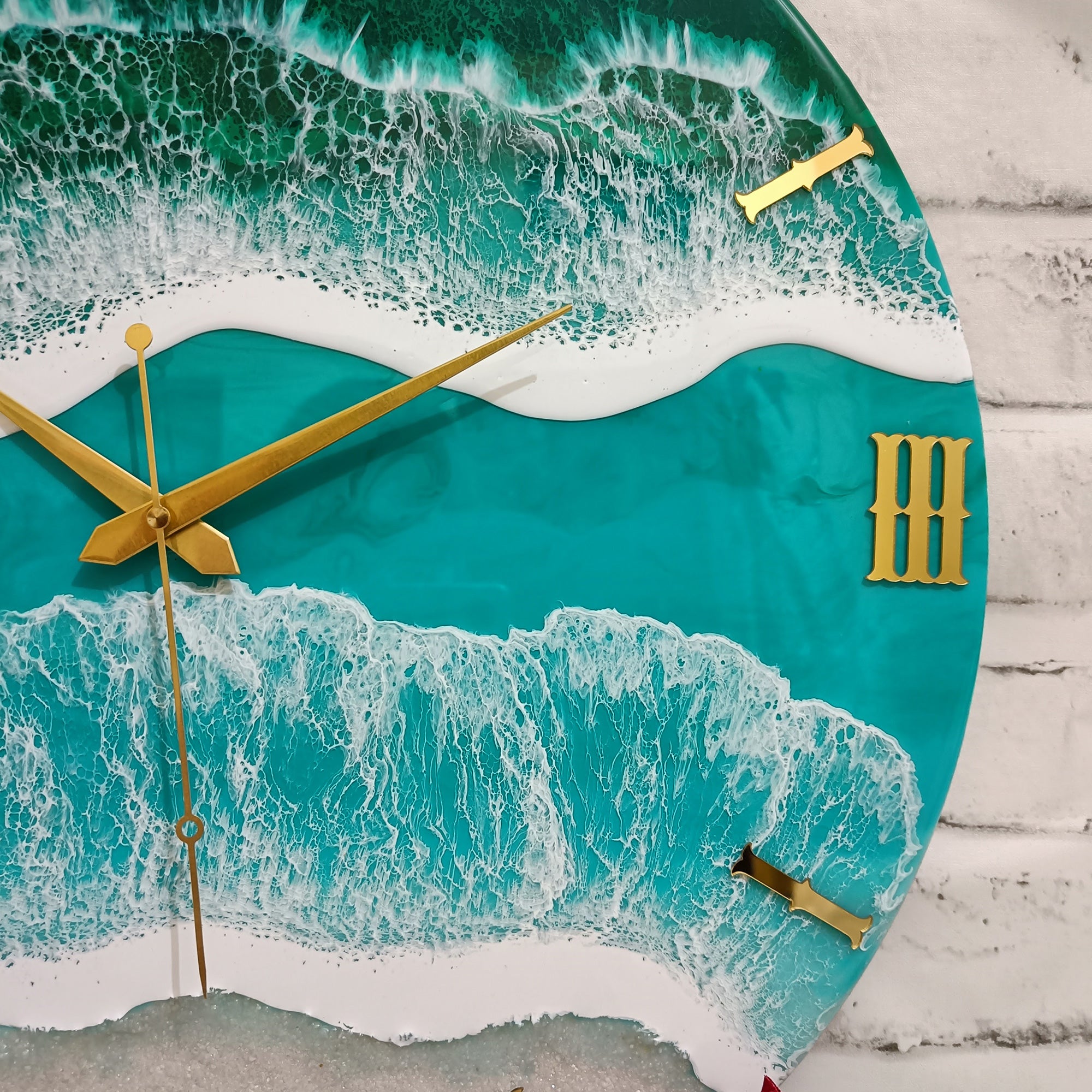 Multi Beach Epoxy Resin Wall Clock