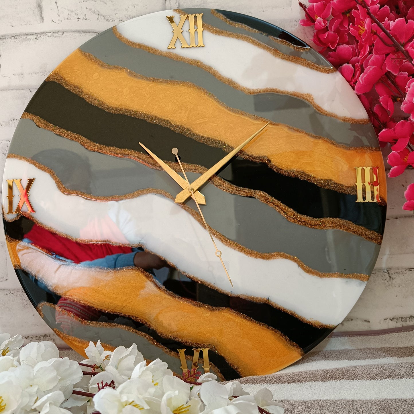 Multicolor Epoxy Resin Wall Clock