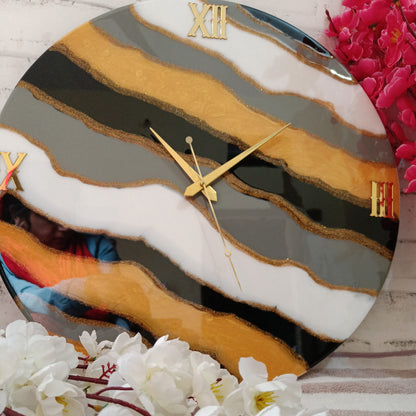 Multicolor Epoxy Resin Wall Clock