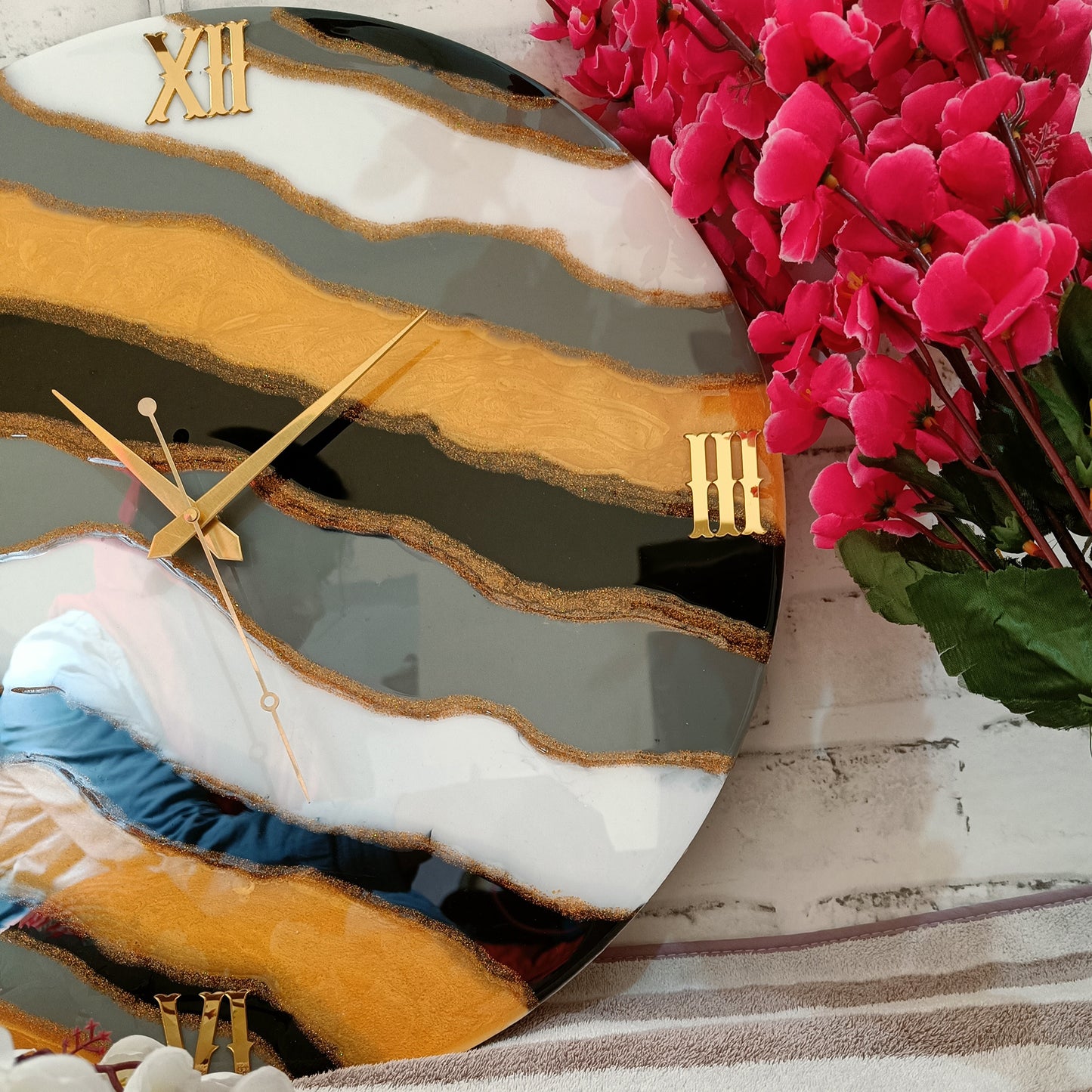 Multicolor Epoxy Resin Wall Clock