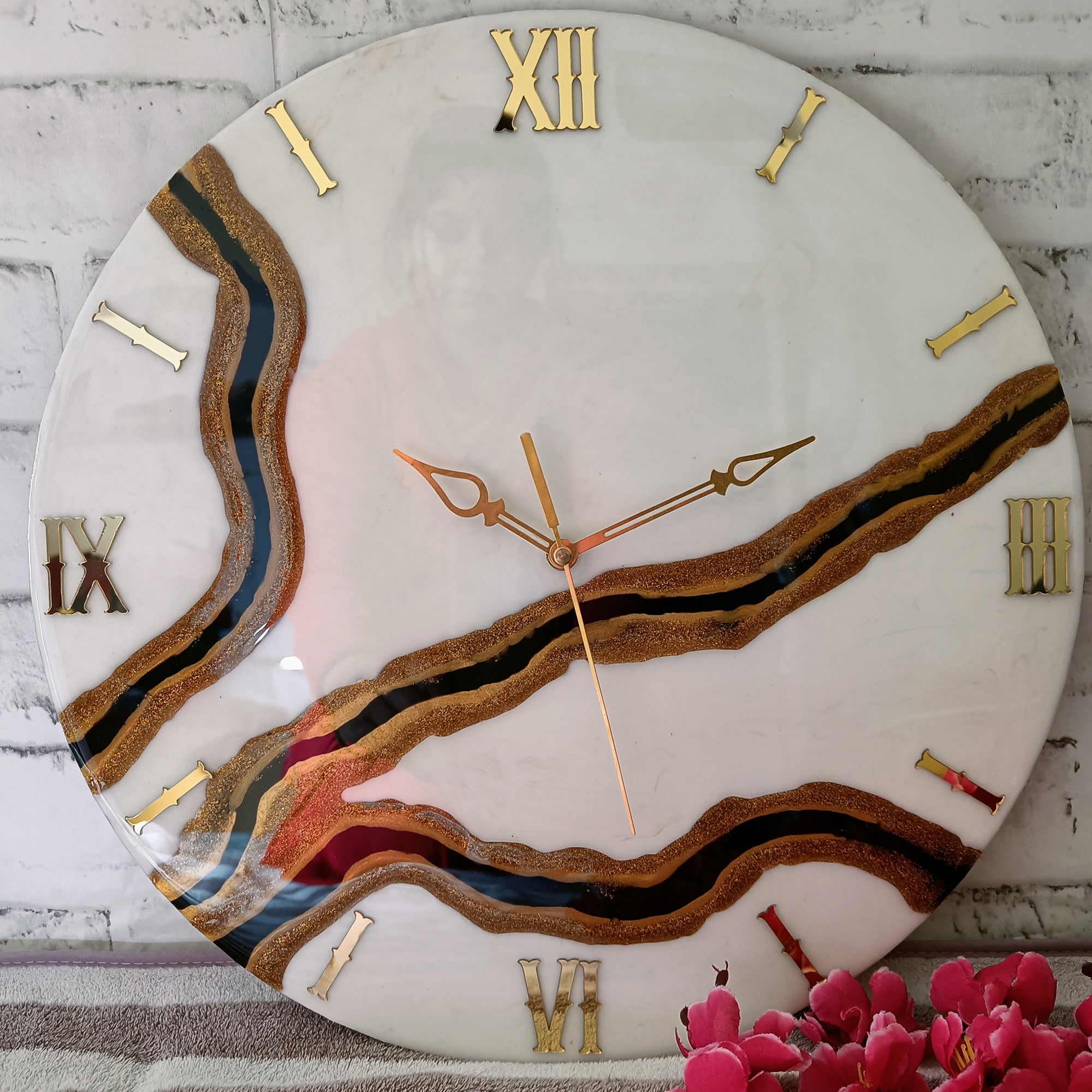 Rivers View Epoxy Resin Wall Clock