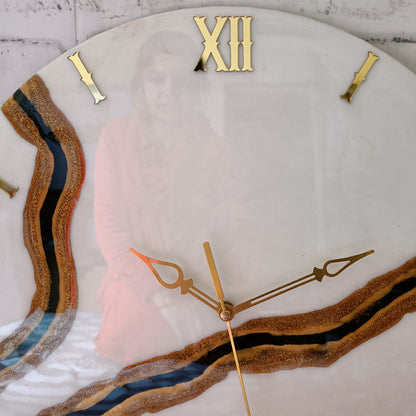 Rivers View Epoxy Resin Wall Clock