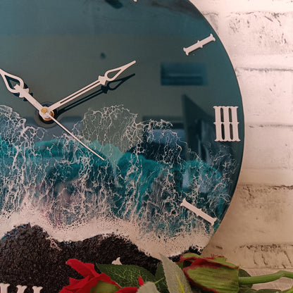 Half Black Epoxy Resin Wall Clock