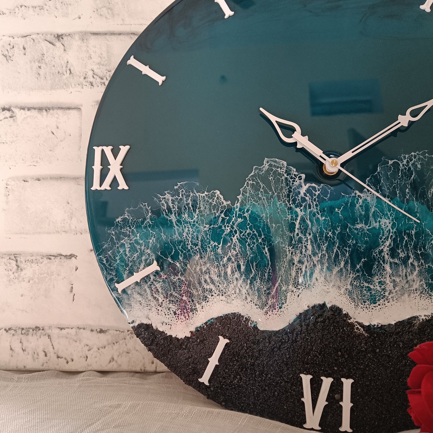 Half Black Epoxy Resin Wall Clock